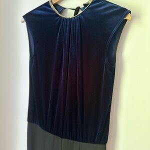 Zara Navy Velvet sleeveless pantsuit S